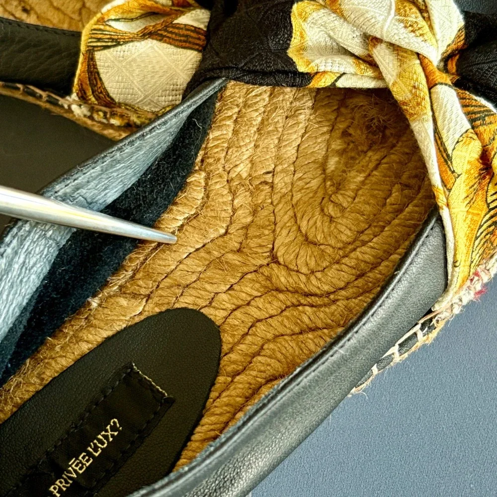 New Collection‎ Privee Espadrille Shoes | Size 38 / 7.5 US | Leather Floral Boho